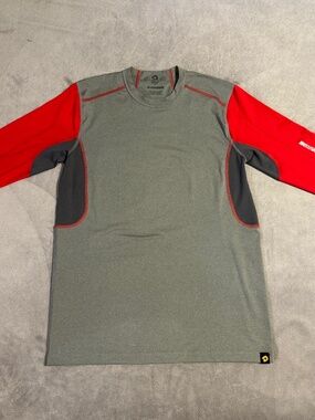 DeMarini Shirt Medium 3/4 Sleeve Vented Baseball Softball Men Teen Youth Gray